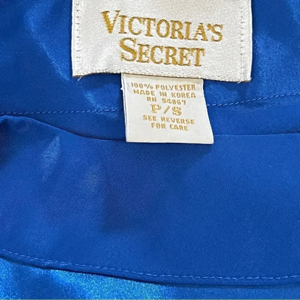 Vintage Victoria’s Secret Gold Label Royal Blue Chemise Slip Dress Nightie P/S